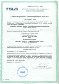 Certyfikat ZKP Tarnów - Plyty zbrojone z betonu komorkowego - polski
